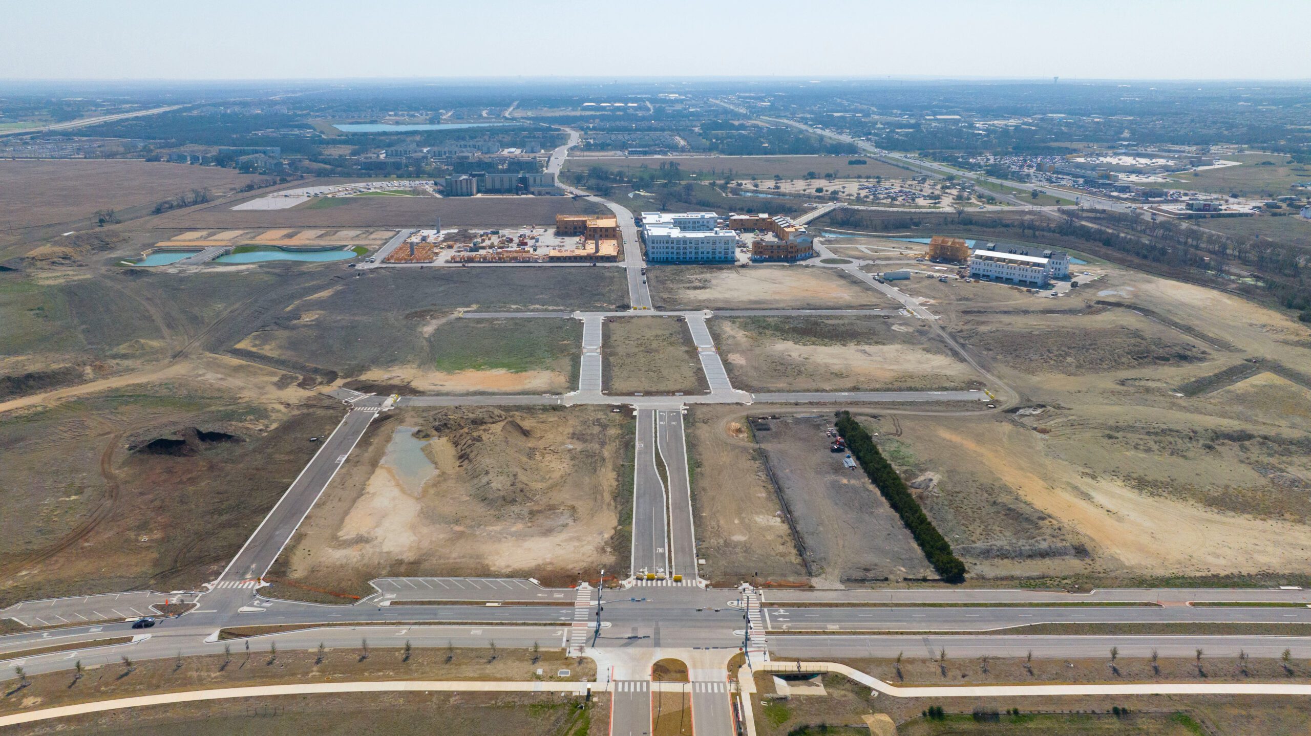 Northline aerial image of construction progress from February 2023